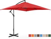 Uniprodo Zweefzweefparasol - rood - rechthoekig - 250 x 250 cm - kantelbaar
