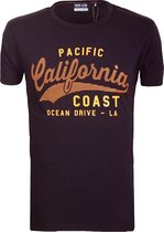 E-bound T-shirt Heren Met California Pacific Print Zwart - XXL