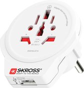 SKROSS - Reisadapter - Wereld naar Europa + 1xUSB 2400 mA