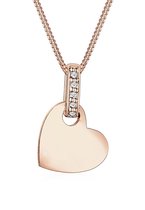DIAMORE Collier Dames Pendentif Coeur Amour Classique avec Diamant ( 0,05 ct.) en Argent sterling 925