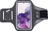 Hoesje Geschikt voor Samsung Galaxy S20 hardloop telefoonhouder – armband - sportband - van stof - Zwart
