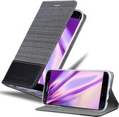 Cadorabo Hoesje geschikt voor Samsung Galaxy S7 EDGE in GRIJS ZWART - Beschermhoes met magnetische sluiting, standfunctie en kaartvakje Book Case Cover Etui