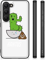 Smartphone Hoesje Geschikt voor Samsung Galaxy S23 Beschermhoesje met Zwarte rand Cactus Poo