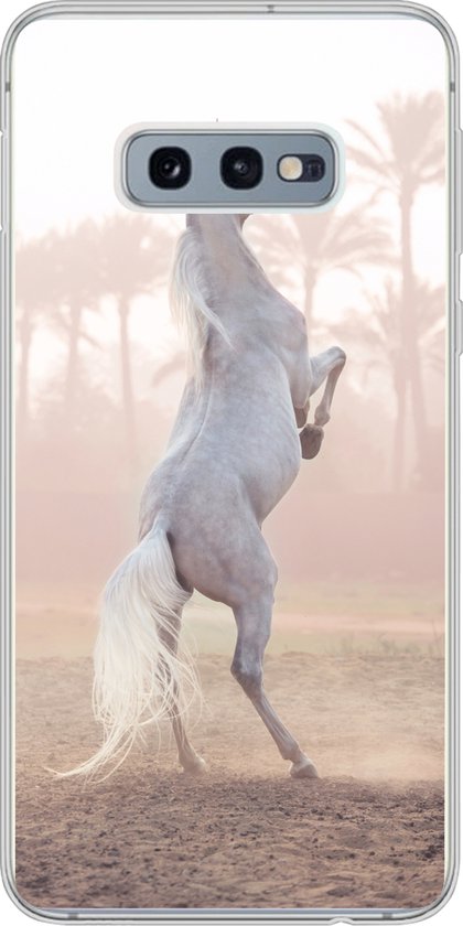 Coque Samsung Galaxy S10e - Cheval - Sable - Palmier - Coque de téléphone en Siliconen