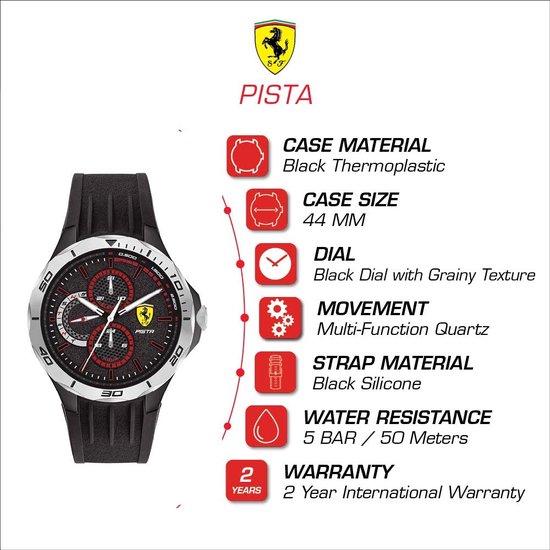 Horloge Miniature Ferrari 430 - 20x30 Cm - Rouge - Auto Horloge