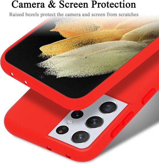 Coque Cadorabo pour Samsung Galaxy S21 ULTRA en ROUGE LIQUIDE - Coque de protection en silicone TPU souple