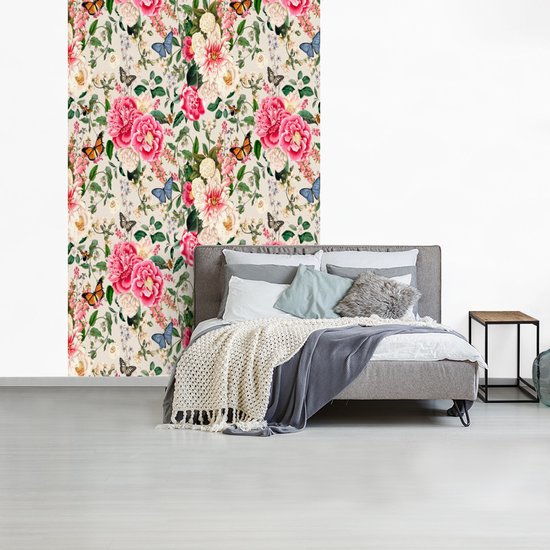 Papier peint - Papiers Papier peint photo Fleurs - Printemps - Insectes - Largeur 195 cm x Hauteur 300 cm