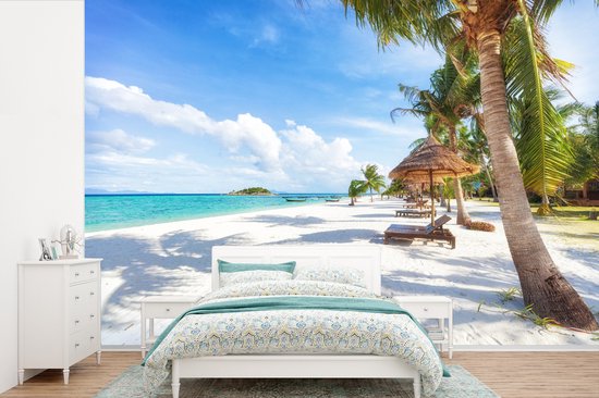 Papier peint - Papier peint photo Plage - Mer - Palmiers - Largeur 525 cm x hauteur 350 cm