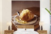 Papier peint - Papier peint photo peint - Pomme de terre au four avec fromage cheddar - Largeur 225 cm x hauteur 280 cm