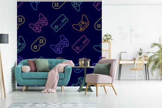 Fond d'écran - Papier peint photo Gaming - Motif - Manette - Largeur 350 cm x Hauteur 350 cm
