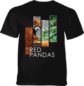 T-shirt Protect Red Panda Split Portrait Black 4XL