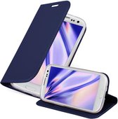 Cadorabo Hoesje geschikt voor Samsung Galaxy S3 / S3 NEO in CLASSY DONKER BLAUW - Beschermhoes met magnetische sluiting, standfunctie en kaartvakje Book Case Cover Etui