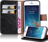 Cadorabo Hoesje geschikt voor Apple iPhone 5 / 5S / SE 2016 in ZWART GRAFIET - Beschermhoes met magnetische sluiting, standfunctie en kaartvakje Book Case Cover Etui