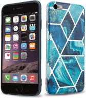 Coque Cadorabo pour Apple iPhone 6 PLUS / 6S PLUS en Blue Golf Marble No. 13 - Housse de protection en silicone TPU avec motif mosaïque