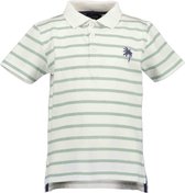 Blue Seven-Kids boys knitted poloshirt-White stripe orig- Maat 104