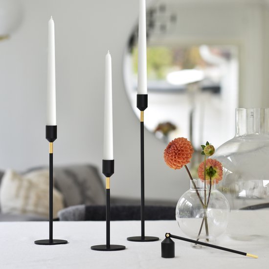 Nordic Flame Candle Holder Black 27 cm