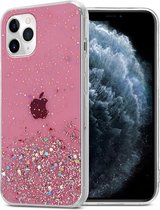 Cadorabo Hoesje geschikt voor Apple iPhone 11 in Roze met Glitter - Beschermhoes van flexibel TPU silicone met fonkelende glitters Case Cover Etui