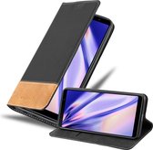 Cadorabo Hoesje geschikt voor Samsung Galaxy A7 2018 in ZWART BRUIN - Beschermhoes met magnetische sluiting, standfunctie en kaartvakje Book Case Cover Etui