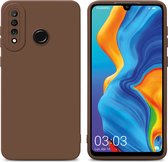 Cadorabo Hoesje geschikt voor Huawei P30 LITE in FLUID BRUIN - Beschermhoes gemaakt van flexibel TPU silicone Cover Fluid Case