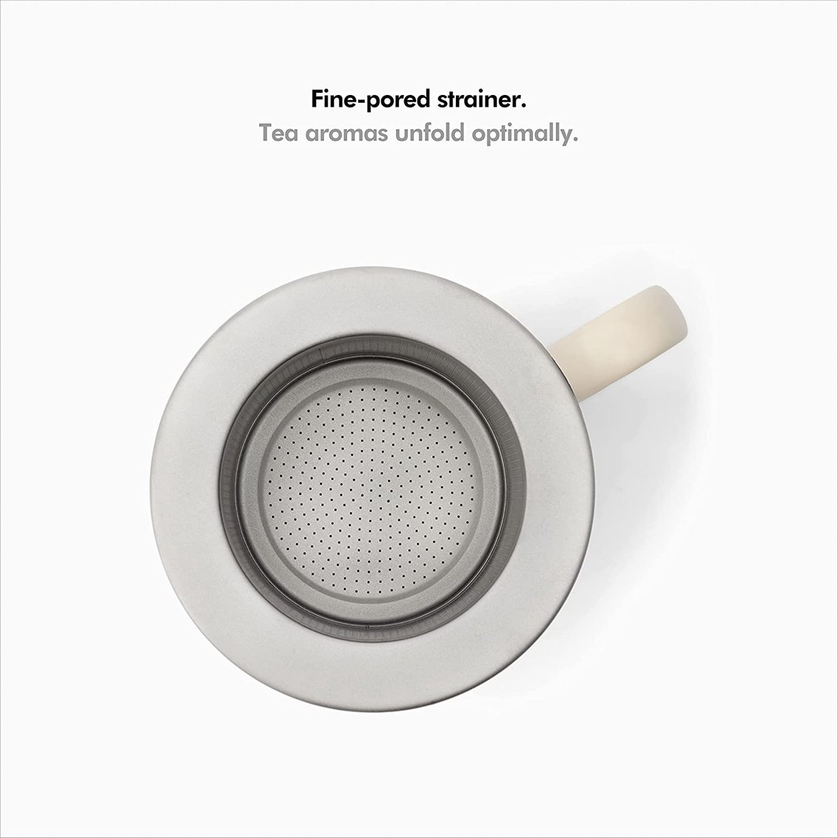 Tasse à Thé XXL KIVY 650ml Avec Couvercle Et Passoire - Céramique - Lavable Lave-Vaisselle