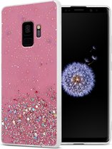 Cadorabo Hoesje voor Samsung Galaxy S9 in Roze met Glitter - Beschermhoes van flexibel TPU silicone met fonkelende glitters Case Cover Etui