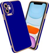 Coque Cadorabo pour Apple iPhone 11 en Blauw Brillant - Or Rose - Coque de protection en silicone TPU souple et avec protection pour appareil photo