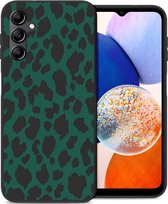 iMoshion Hoesje Siliconen Geschikt voor Samsung Galaxy A14 (5G) / A14 (4G) - iMoshion Design hoesje - Groen / Green Leopard