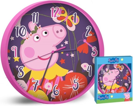 Horloge Murale Nickelodeon Peppa Pig Filles 25 Cm Rose / Violet