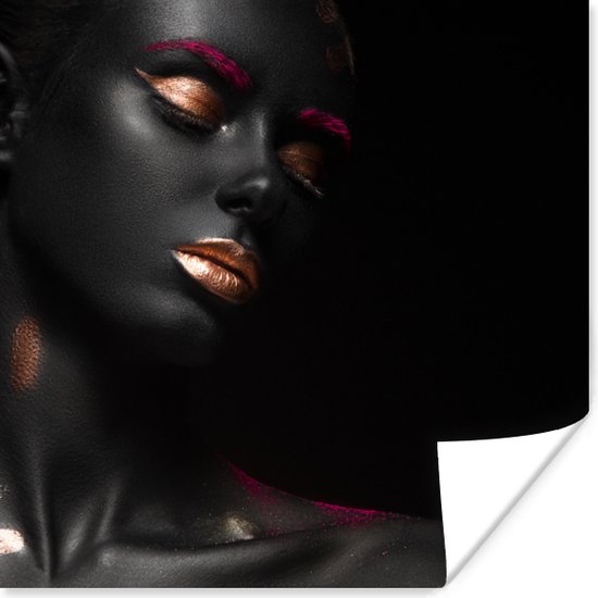 Affiche Femme - Koper - Zwart - 100x100 cm XXL