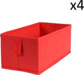 Opbergmand - opberger set van 4 manden -28x14x11cm Trendy en handig! Rood