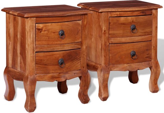 vidaXL - Nachtkast - Bruin - Hout - Leen Bakker