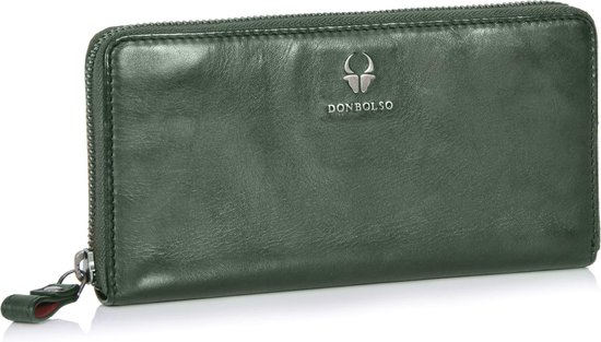 Donbolso® Purse Lisbon - Portemonnee dames van echt nappaleer - XL met 13 kaartsleuven en RFID-bescherming - Groen
