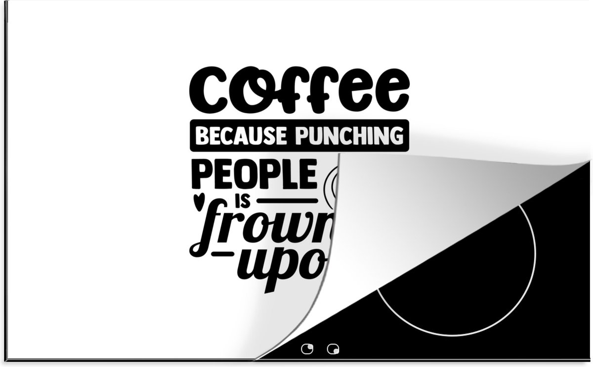 KitchenYeah® Inductie beschermer 77x51 cm - Koffie - Quote - Cappuccino - Kookplaataccessoires - Afdekplaat voor kookplaat - Inductiebeschermer - Inductiemat - Inductieplaat mat