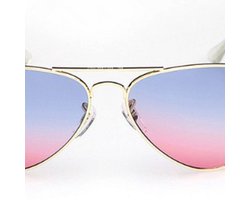Hidzo Zonnebril Pilotenbril Goudkleurig - UV 400 - Blauw/Roze Glazen