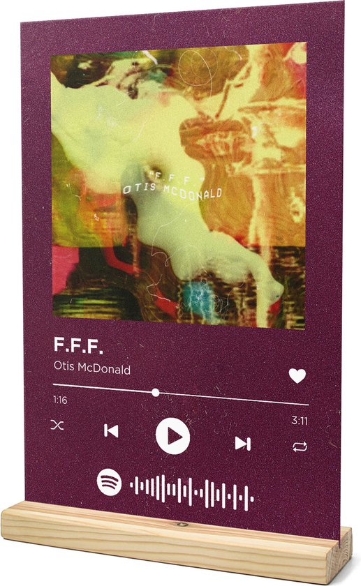 Songr Spotify Muziek Bordje - F.F.F. - Otis McDonald - 20x30 - Rood -  Dibond Aluminium... | bol.com