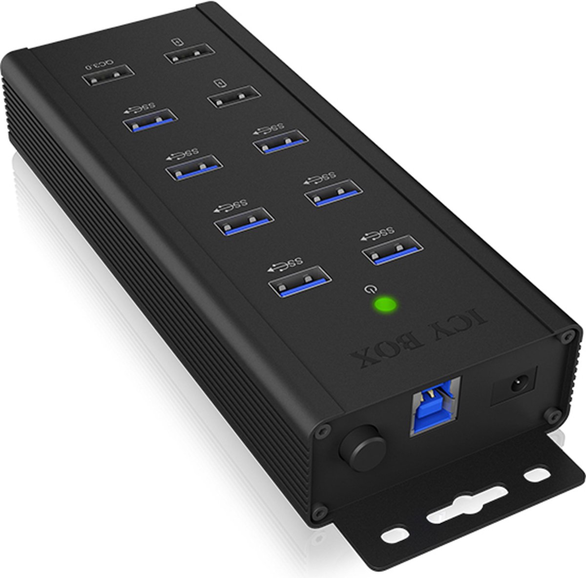 Icy Box IB-HUB1703-QC3 7 Poorten Hub Usb 3.0 Zwart