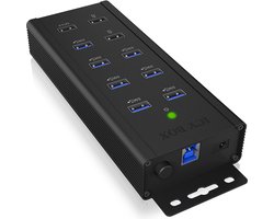 ICY BOX IB-HUB1703-QC3 USB 3.2 Gen 1 (3.1 Gen 1) Type-B 5000 Mbit/s Zwart