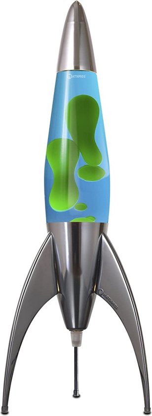 Raket Lavalamp - Blauw met Groen