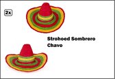 2x Strohoed Sombrero Chavo - Mexico tropical festival thema feest party zon zee beach