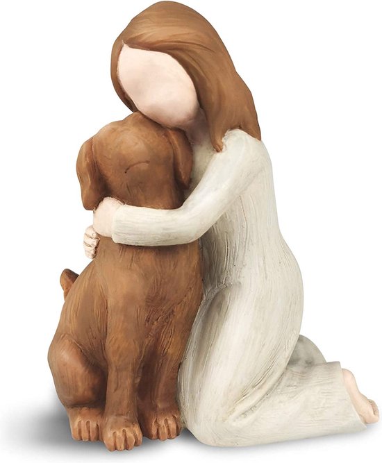 Carracci Herdenkingsgeschenken voor het verlies van zwarte hond, engel souvenir standbeeld voor hond, condoleance cadeau voor verlies van de hond, condoleance cadeau voor de dood van de hond, cadeau