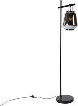 QAZQA kevin - Art Deco Vloerlamp | Staande Lamp - 1 lichts - H 154 cm - Grijs - Woonkamer | Slaapkamer | Keuken