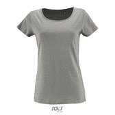 SOL'S - Milo T-Shirt dames - Grijs - 100% Biologisch Katoen - L