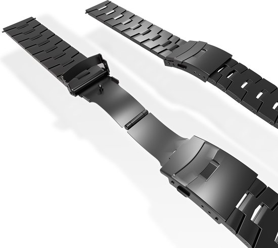 Bracelet de montre connectée Strap-it Titanium grain - convient pour Fossil Gen 5 / Gen 5e 44mm / Gen 6 44mm - gris foncé