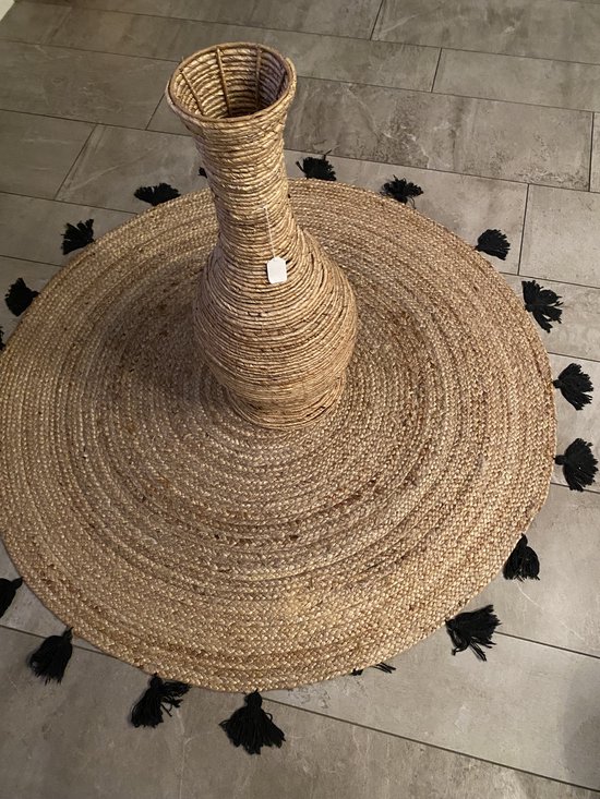 Vase Haut Noir En Plastique - Hauteur 70 Cm - Marque H&H - Forme Ronde - Occasion En Bon état