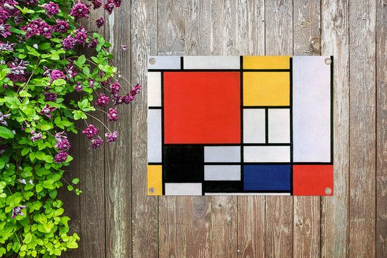 Décoration de Jardin Art - Mondrian - Maîtres anciens - 40x30 cm - Toile jardin - Affiche extérieure
