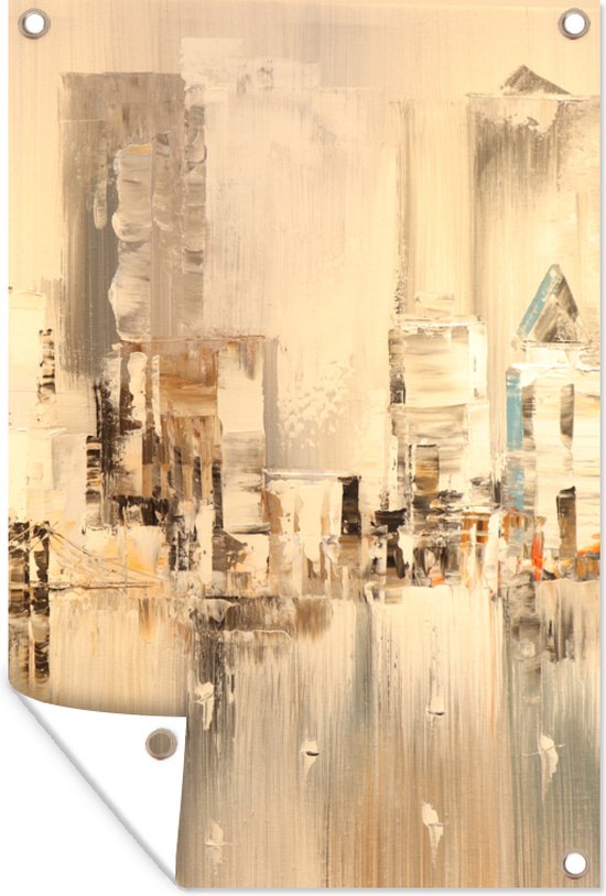 Affiche jardin - Toile jardin - Posters de jardin extérieur - Peinture - Peinture à l'huile - Abstrait - Skyline - 80x120 cm - Jardin