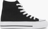 graceland Zwarte hoge canvas sneaker - Maat 37