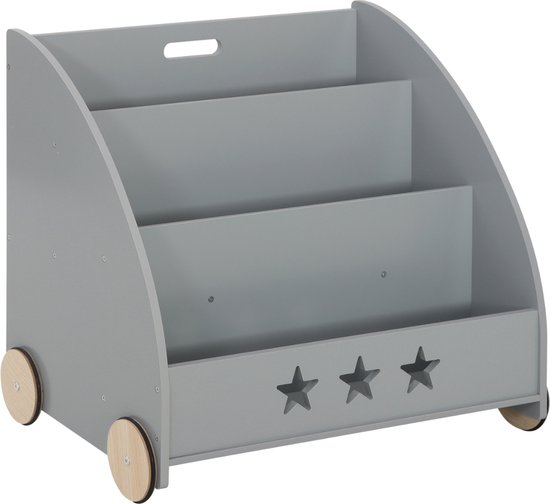BAKAJI Boekenkast voor kinderkamer, frame van hout, met planken voor speelgoed, boeken en tijdschriften, modern design, meubels, kinderkamer, kleur wit (79 x 72 x 31 cm