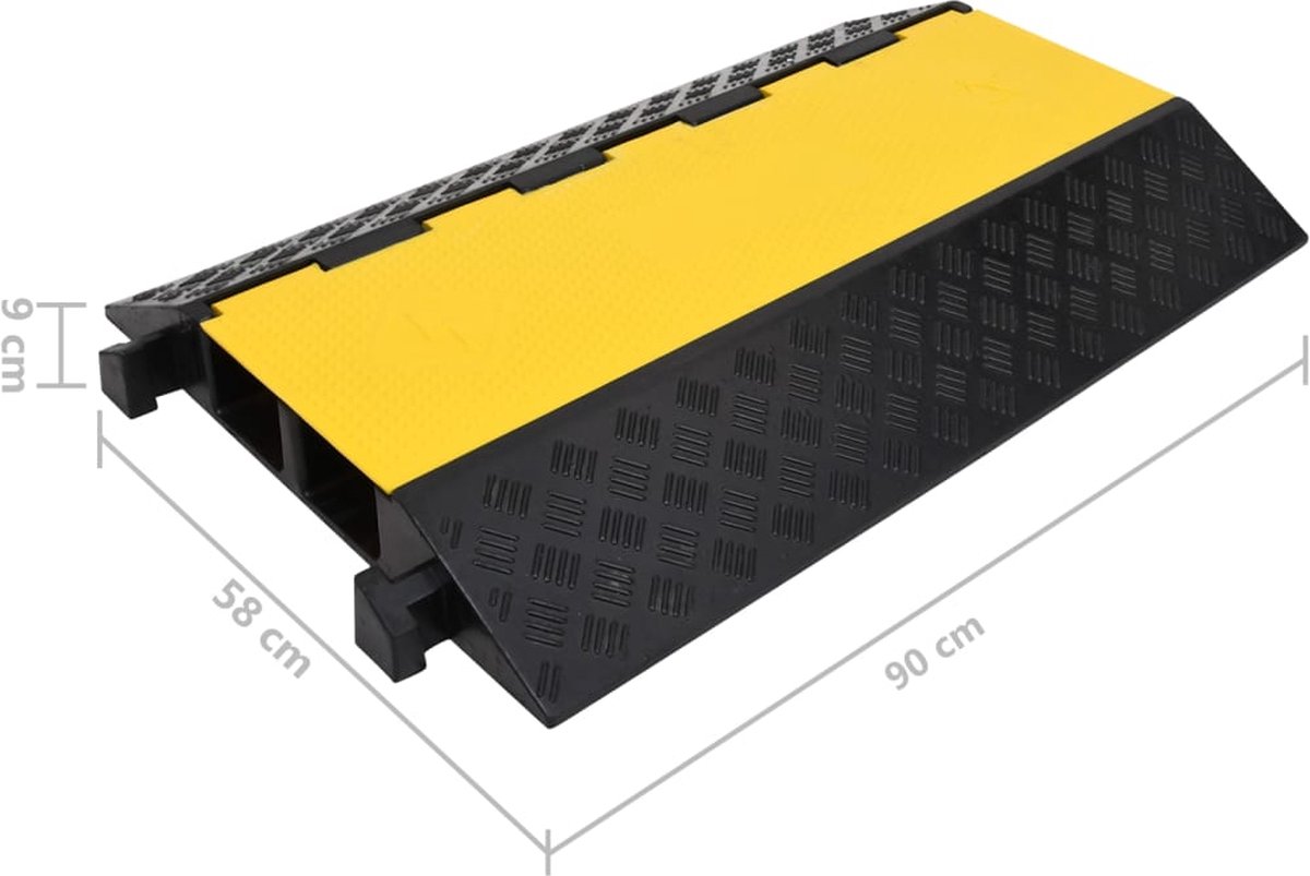 vidaXL 2x Kabelbeschermer Drempel 1 Tunnel Rubber Kabeldrempel Kabeltunnel