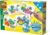 SES - My First - Verven - Kleuren met water - Dino's - geen geknoei - vrolijke kaarten met veilige kwast - steeds opnieuw te gebruiken